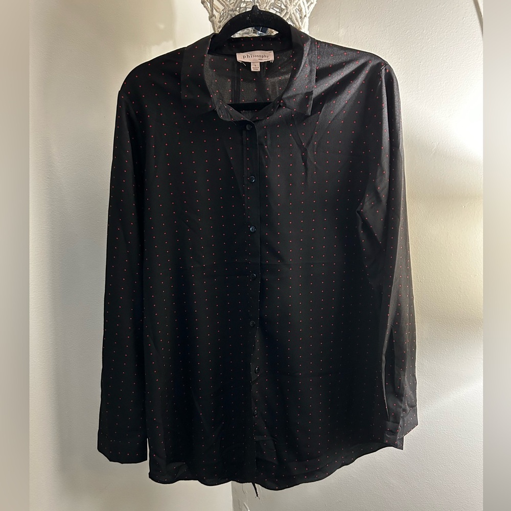 Black and Red microdot Blouse